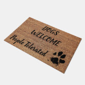 Welkom honden, mensen getolereerd - poot - Hondenl Deurmat (Schuin)