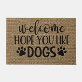 Welkom Hoop dat je van honden houdt Doormat Deurmat (Voorkant)