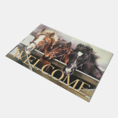 Welkom Horse Doormat, Cool Horse Lovers Rug Deurmat (Schuin)