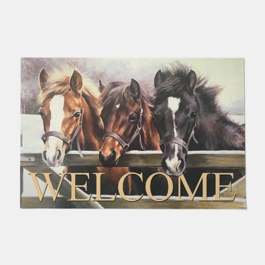Welkom Horse Doormat, Cool Horse Lovers Rug Deurmat (Voorkant)