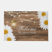 Welkom - Hout, Lantern en Daisies Deurmat (Voorkant)