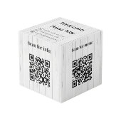 Welkom hout QR codes info hotel restaurant tafel Kubus (Voorkant hoekig)