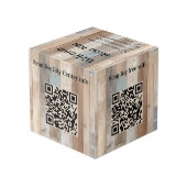 Welkom hout QR codes info hotel restaurant tafel Kubus (Achter hoekig)