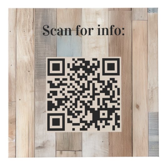 Welkom hout QR codes info hotel restaurant tafel Kubus (Voorkant)
