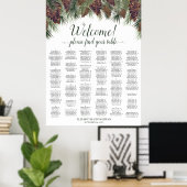 Welkom Houten Denneappels Trouw Zittijd Chart Poster (Thuiskantoor)