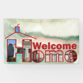 Welkom Huis aangepaste Vinyl Banner 3' x 5 (Horizontaal)