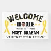 Welkom Huis Geel Lint Militair Lid Spandoek (Horizontaal)