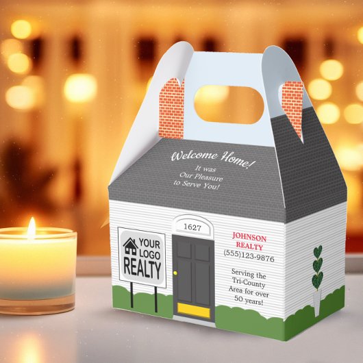 Welkom Huis Realtor Logo Nieuwe Huis Medium Gift B Bedankdoosjes