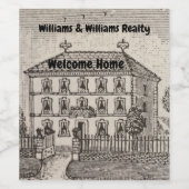 Welkom Huis Vastgoed Huis Sluiting Makelaar Wijn Etiket (Enkel label)