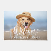 Welkom Huisdier Foto Gepersonaliseerde Kat Hond Deurmat (Voorkant)