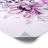 Welkom Huwelijk Feest Roze Bloem Violet Paars Poster (Hoek)
