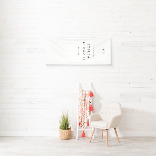 Welkom Huwelijk Monogram Vinyl Banner (Insitu)