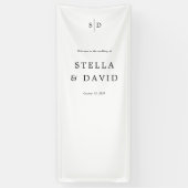 Welkom Huwelijk Monogram Vinyl Banner (Verticaal)