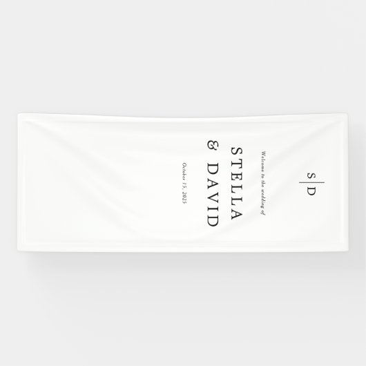 Welkom Huwelijk Monogram Vinyl Banner (Horizontaal)