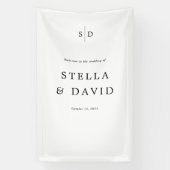 Welkom Huwelijk Monogram Vinyl Banner (Verticaal)