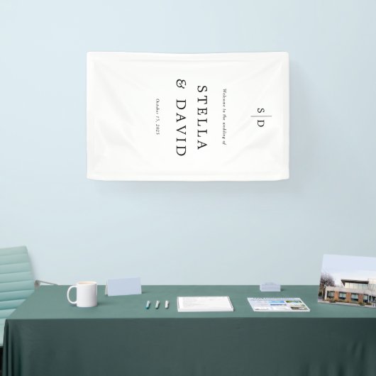 Welkom Huwelijk Monogram Vinyl Banner (Beurs)