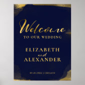 Welkom huwelijksborden | Waterverf Abstract vergul Poster (Voorkant)