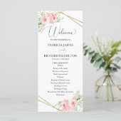 Welkom Huwelijksceremonie Programma Bloemen 4x9 Programmakaart (Staand voorkant)