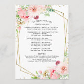 Welkom Huwelijksceremonie Programma Blush Floral Programmakaart (Achterkant)