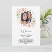 Welkom Huwelijksceremonie Programma Blush Floral Programmakaart (Staand voorkant)