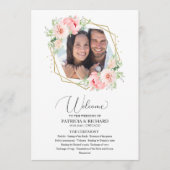 Welkom Huwelijksceremonie Programma Blush Floral Programmakaart (Voorkant)