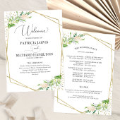 Welkom Huwelijksceremonie Programma Elegant Groen Programmakaart
