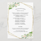 Welkom Huwelijksceremonie Programma Elegant Groen Programmakaart (Achterkant)