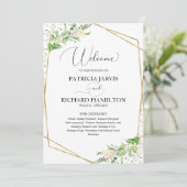 Welkom Huwelijksceremonie Programma Elegant Groen Programmakaart (Staand voorkant)