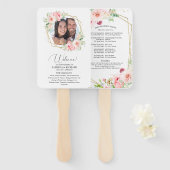 Welkom Huwelijksceremonie Programma Elegante Bloem Handwaaier (Voorkant en achterkant)