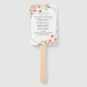 Welkom Huwelijksceremonie Programma Elegante Bloem Handwaaier (Achterkant)