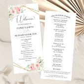 Welkom Huwelijksceremonie Programma Floral 4x9 Programmakaart