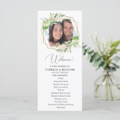 Welkom Huwelijksceremonie Programma Groen 4x9 Programmakaart (Staand voorkant)