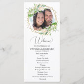 Welkom Huwelijksceremonie Programma Groen 4x9 Programmakaart (Voorkant)