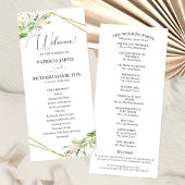 Welkom Huwelijksceremonie Programma Groen 4x9 Programmakaart