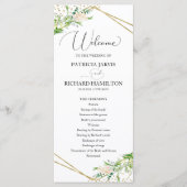 Welkom Huwelijksceremonie Programma Groen 4x9 Programmakaart (Voorkant)