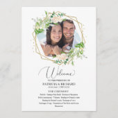 Welkom Huwelijksceremonie Programma Groen Programmakaart (Voorkant)