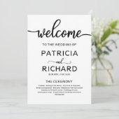 Welkom Huwelijksceremonie Programma Kalligrafie Programmakaart (Staand voorkant)