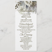 Welkom Huwelijkspartij Zilveren Gouden Witte Rozen Programmakaart (Voorkant)