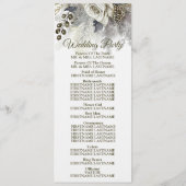 Welkom Huwelijkspartij Zilveren Gouden Witte Rozen Programmakaart (Achterkant)