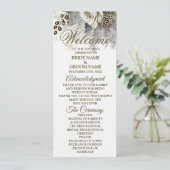 Welkom Huwelijkspartij Zilveren Gouden Witte Rozen Programmakaart (Staand voorkant)