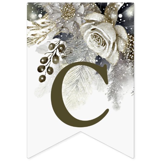 Welkom Huwelijkspartij Zilveren Gouden Witte Rozen Vlaggetjes (Eerste vlag)