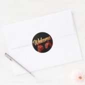 Welkom iedereen  ronde sticker (Envelop)