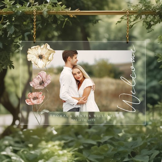 Welkom IJslandse Waterverf IJsland Poppies Foto Acryl Bord