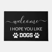 Welkom Ik hoop dat je van Honden Modern Zwart houd Deurmat (Voorkant)
