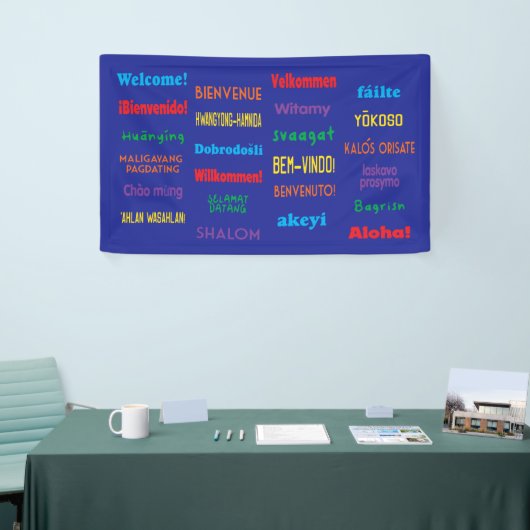Welkom in 24 verschillende talen Banner (Beurs)
