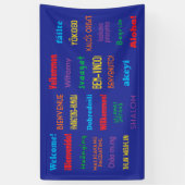 Welkom in 24 verschillende talen Banner (Verticaal)