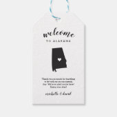 Welkom in Alabama | Kalligrafie bruiloft Cadeaulabel (Voorkant)