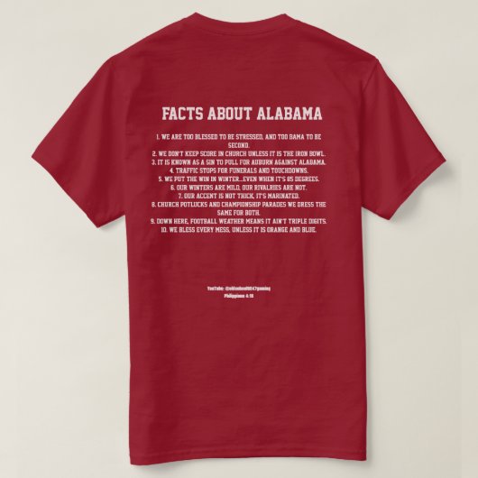 Welkom in Alabama T-shirt (Design achterkant)
