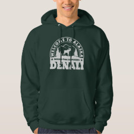 Welkom in Alaska. Denali - White Logo Hoodie