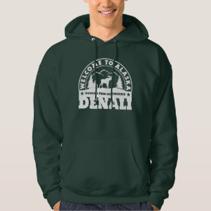 Welkom in Alaska. Denali - White Logo Hoodie